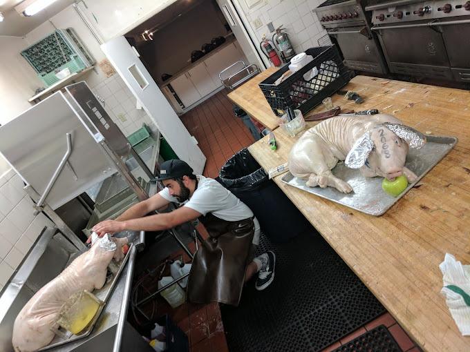 Kitchen preparation at the lodge