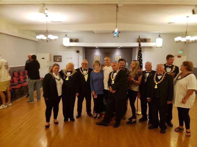 Members and guests at the lodge